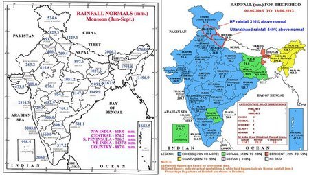 Excees Rainfall in Uttarakhand in June 2013